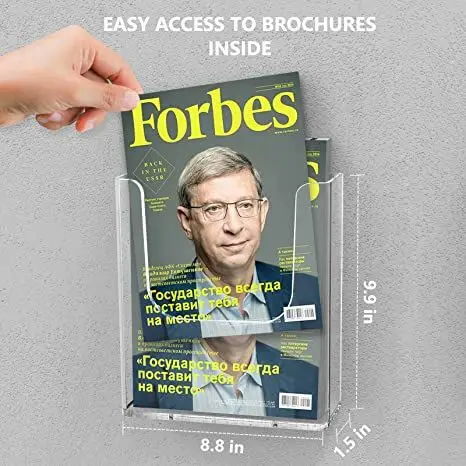 Spring sign acryl magazine schuber magazine rack cast acrylic file folder organizer brochure holder wall mount