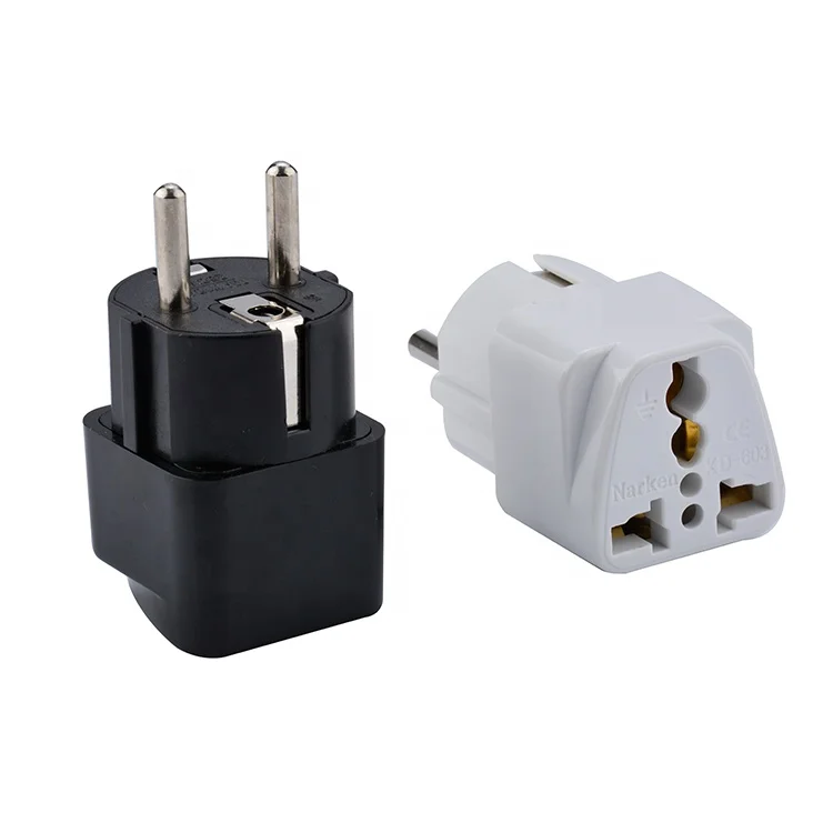 copper Germany 4.8mm Plug Adapter Power Converter, Euro Plug Adapter Us Uk To Eu 2 Pins euro Travel Plug Outlet Adaptor