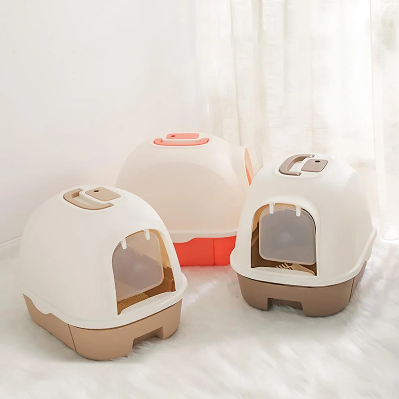 Cat Clean Up Products Plastic Large Space pp material clean sanitary cat litter toilet pet grooming cat litter box