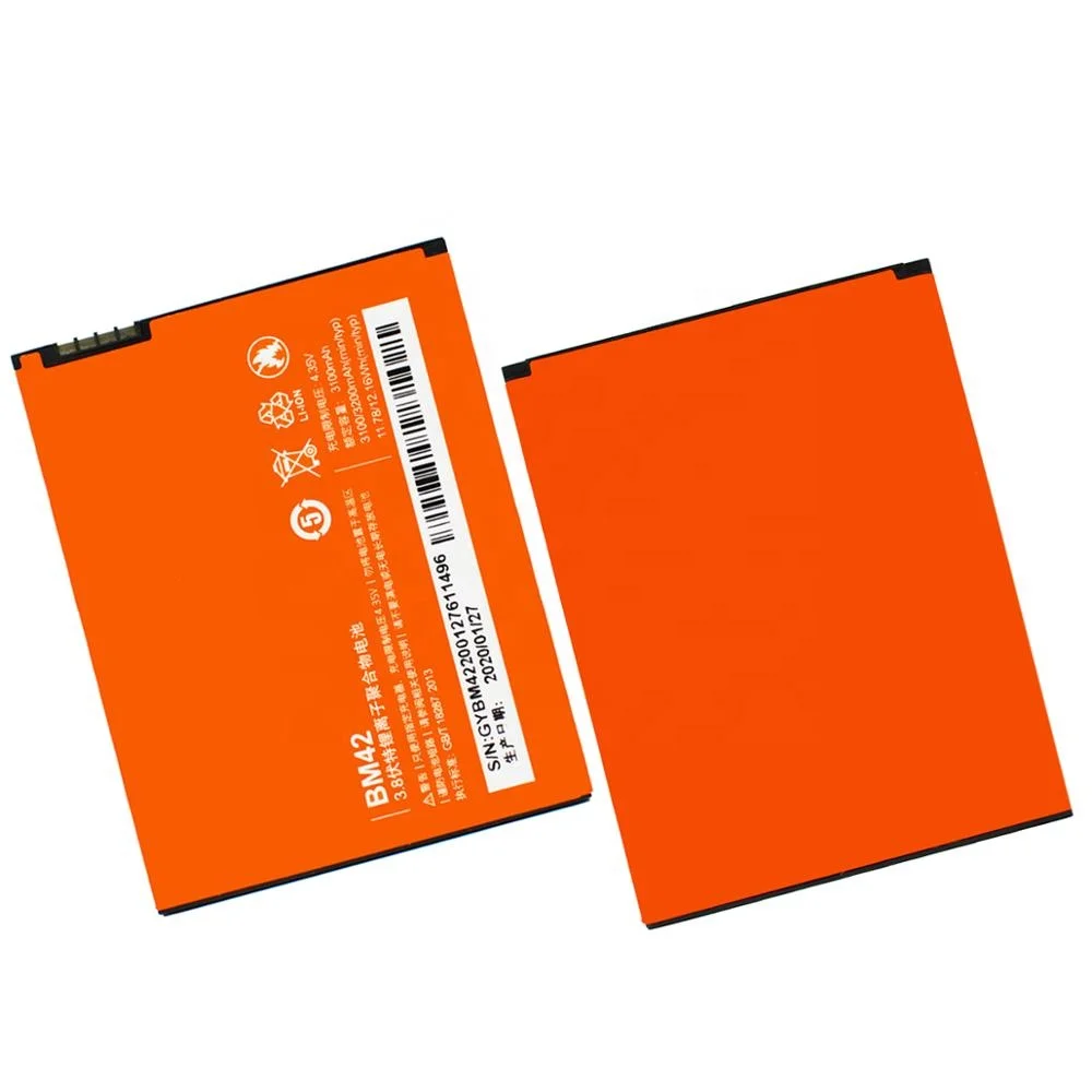 For Xiaomi Redmi Note Battery BM42 New High Quality 3100mah Li-on Battery Replacement For Hongmi Note / Xiaomi Red Rice Note