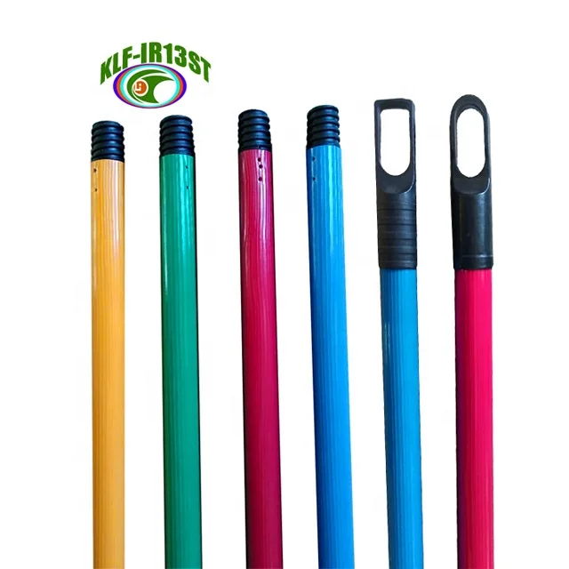 Powder pvc covered metal iron broom mop handle Italian American Greek Germany thread length 90cm~150cm thickness 0.19mm~0.6mm