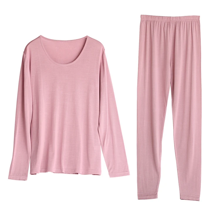 
New Women Warm Thermal Underwear Woman 100%silk Long Johns Long Sleeve Thermal Clothing Underwears Sets 
