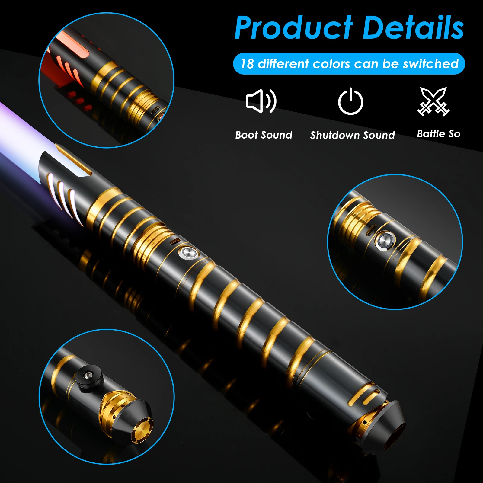 Световой меч Hanling, Звездный меч, тяжелая борьба, дуэльная война с нео-лезвием, Пиксельная подсветка с голосом фильма