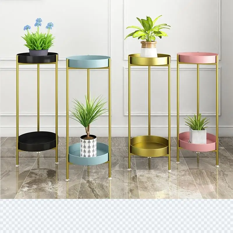 
Modern Nordic Designs Iron Metal Gold Tall Flower Stand Floor Pot Plants Rack Plant Stand for Balcony Indoor Home Furniture 