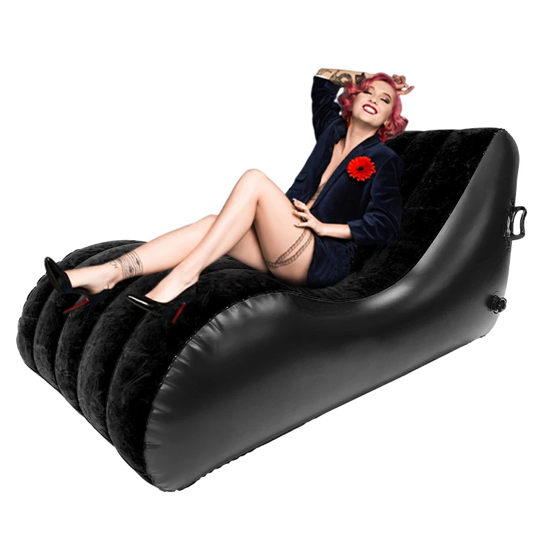 Manufacturer Living Room Sex Furniture Air Sofa PVC S Shape Lounge Chair Inflatable Sofa Bed For Couples