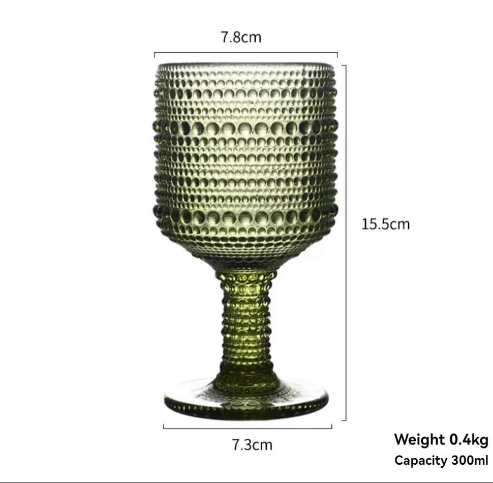 Colored bead point glass drink cup hotel gargle cup retro relief washing-up cup factory direct sales
