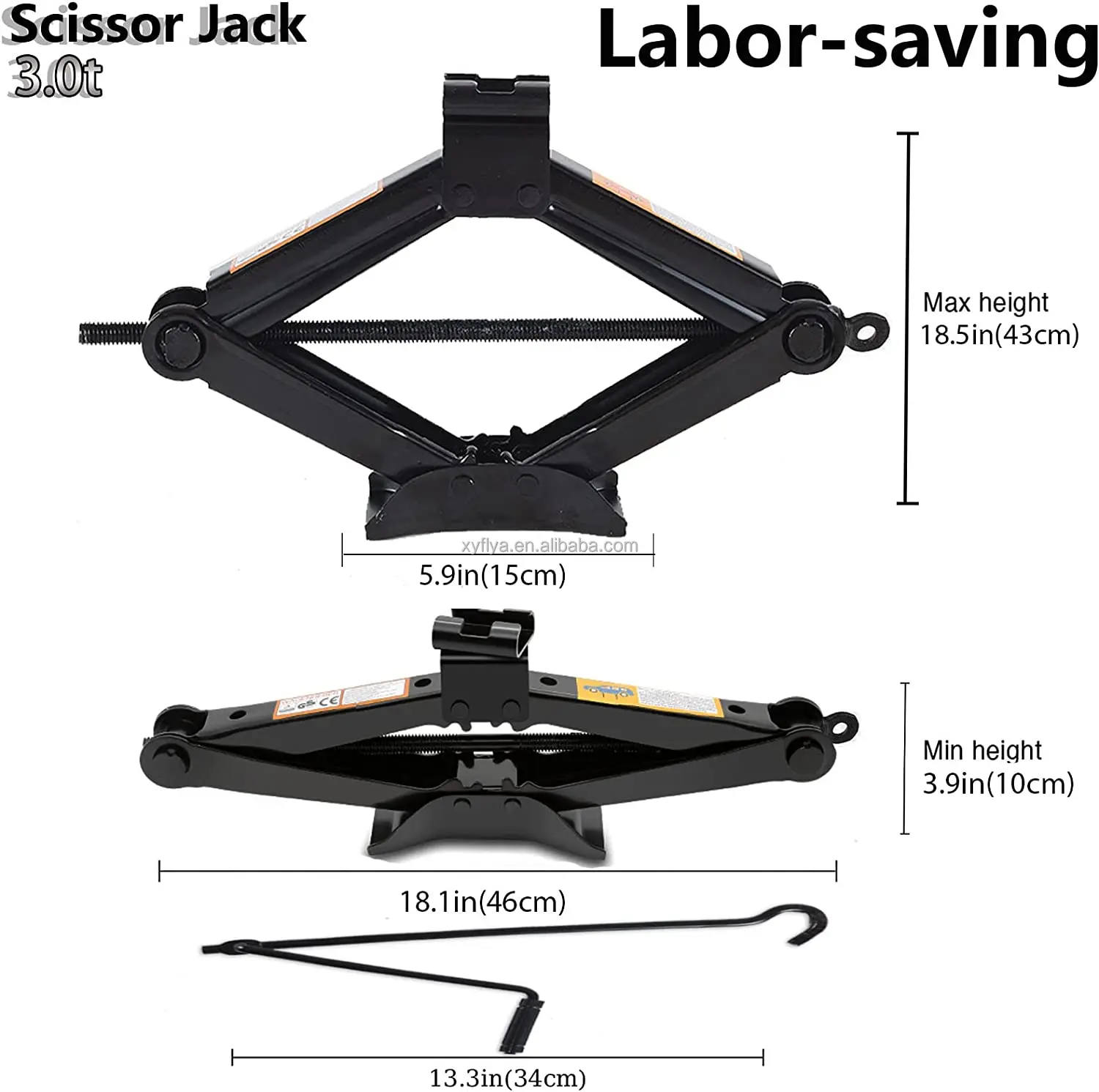 1T 2T Compact Hand Crank Car Jack Kit Auto Repair Tools Mini Jack Scissor Jack for Car Auto SUV