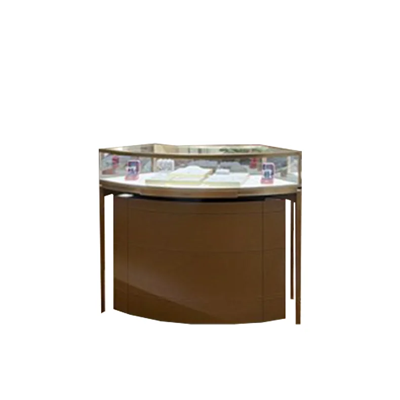 Изготовленный на заказ круглый стеклянный Витринный Шкаф ювелирный магазин мебель