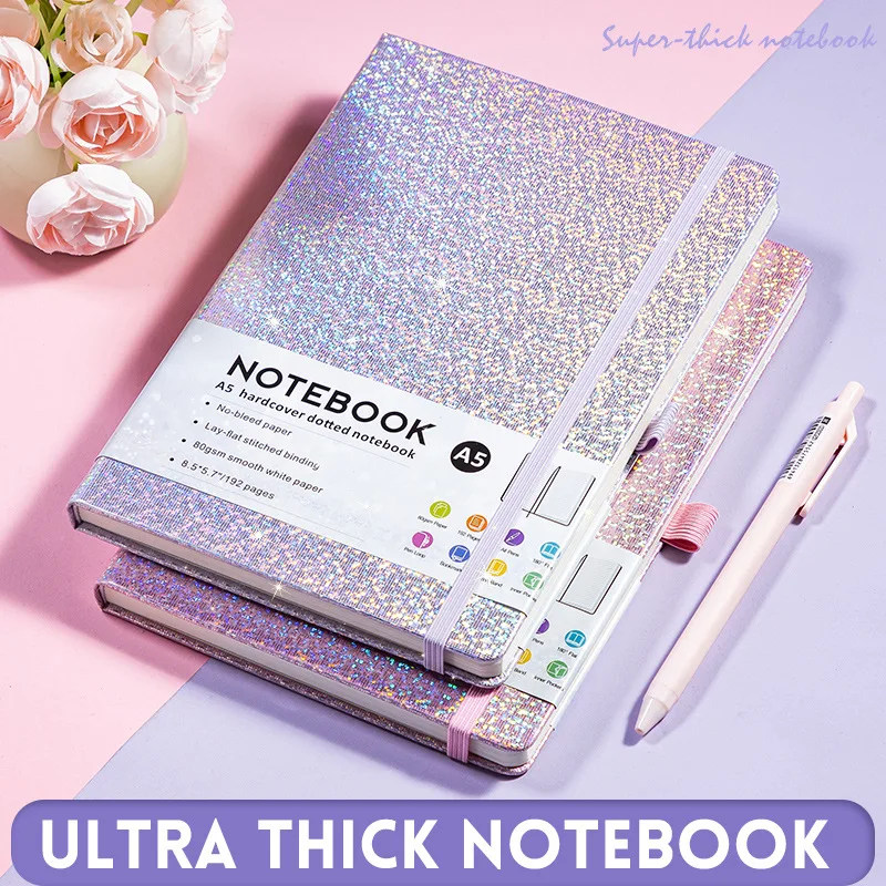 LABON Starry Sky Pu Leather Notebook With Elastic Closure And Pen Loop Business Office Journal