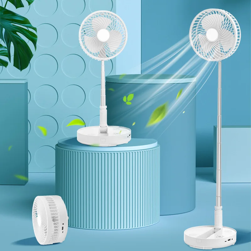 2024 Fashion Portable Foldable Telescopic USB Rechargeable Floor Desk Fan Air Cooler Partner Fan China Factory Distributor Price