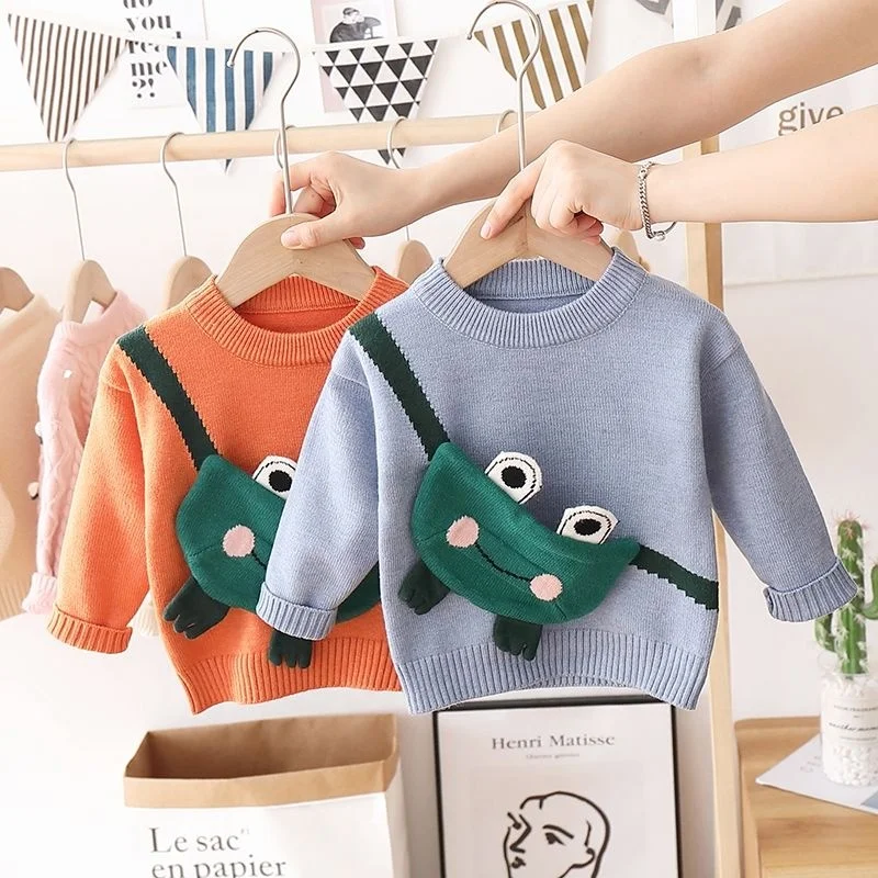 In Stock Solid Warm Winter And Autumn Baby Knitted Wholesale Children Sweater