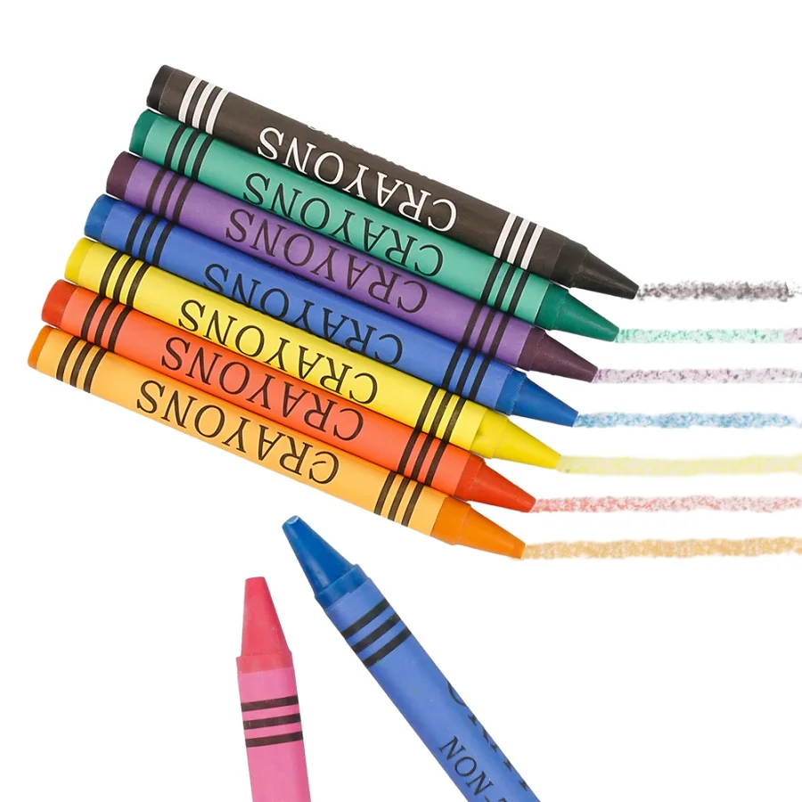 Standard Size Wholesale Non Toxic 4 Colors Crayon Set Cheap Safe Children Drawing Bulk 6 Colors 12 Pack Crayons Box For Kids