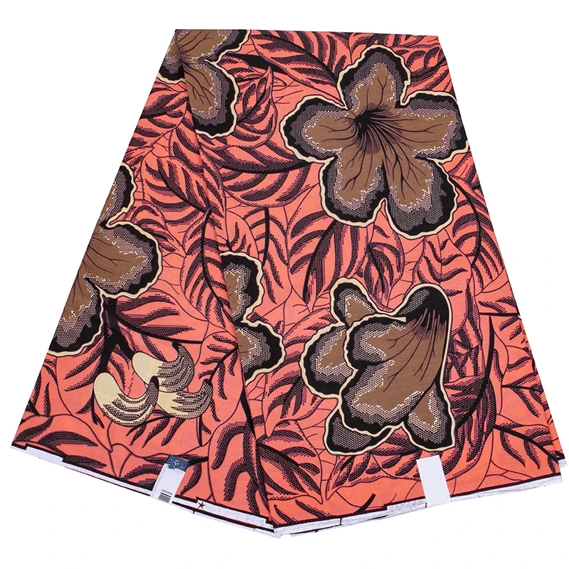 6 Yards Cotton Wax Fabric Hollandais, Free Shipping Polyester Wax Fabric For Women Party Dress/