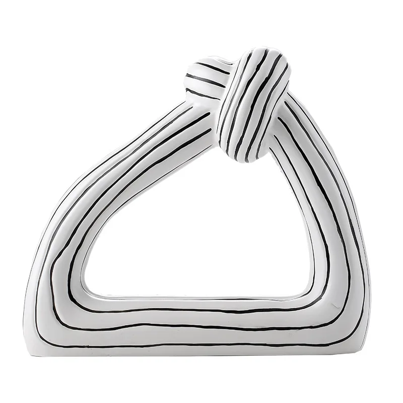 
Modern creative fashion soft decoration bookcase TV cabinet decoration ceramic crafts rope abstract decoration 