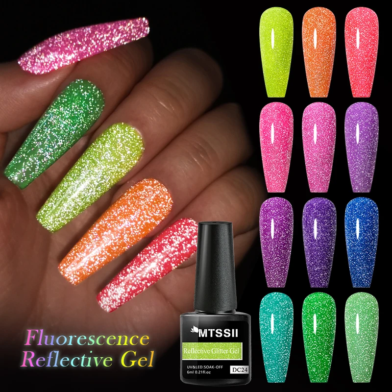 Best Selling Color reflective diamond reflecting glitter Glue gel Polish Beautiful Bottle Nail Kg Neon Disco Gel