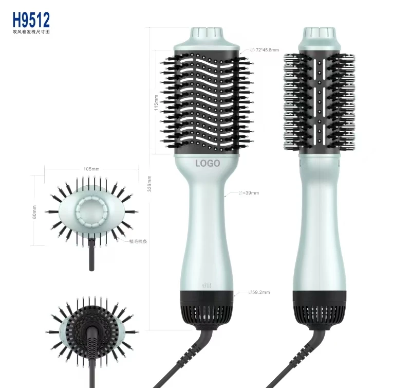tiktok best seller Thermal Brush for Blowout Look, 1 1/2 Inch Ionic Heated Round Brush Makes Hair Smoother,Get Natural Curls