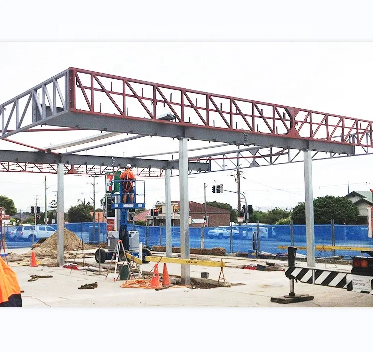 High Quality Steel Space Frame Gas Station/Petrol Station Canopy Construction