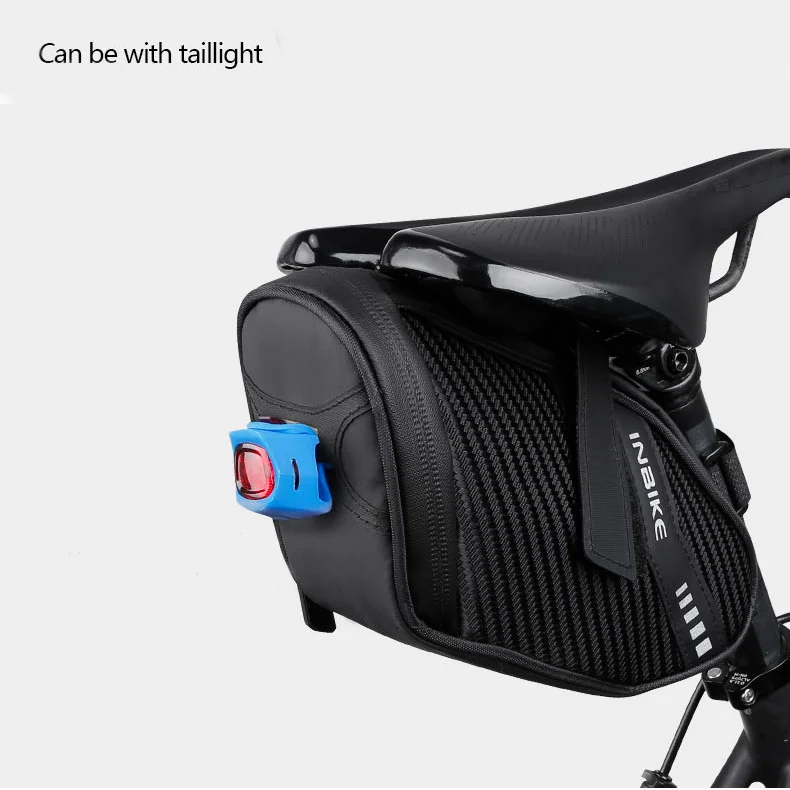 INBIKE Bicycle Waterproof Back Saddle Bike Bags Rear Light Bicycle Storage Bag Seat Tail Bag