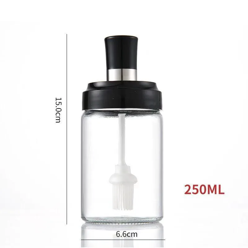 Lead -free Kitchenware 8oz 250ml  Clear Glass Spice Seasoning Jars  Food Salt Honey Storage Container with Spoon Blush