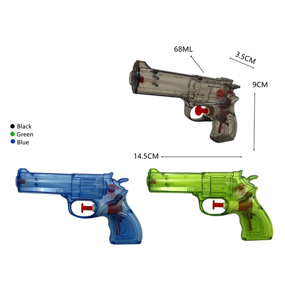 2025 wholesale children summer cool game promotional small gift toys custom logo transparent plastic black revolver water gun