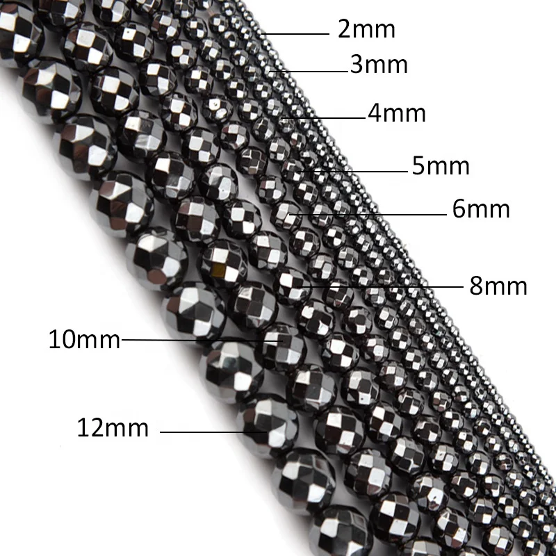 Бусины-разделители из гематита в ассортименте граненые круглые квадратные разделительные бусины бусины-разделители для ювелирных изделий подвески «сделай сам» россыпью