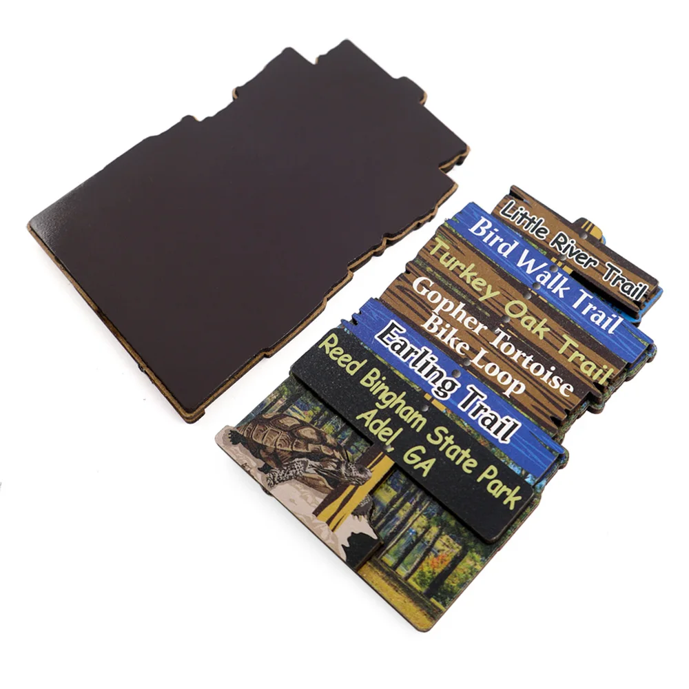 Custom Printing Wood Fridge Magnets Refrigerator Scenery Photo Souvenir Custom Size Mdf Wooden Fridge Magnet