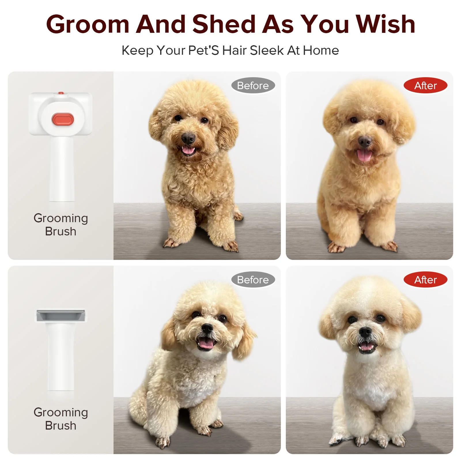 Pet Grooming Kit Low Noise Carpet Cleaner Pet Hair Vacuum Cleaner 8 Pet Grooming Tools PV01