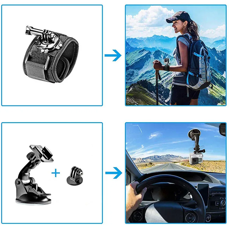 Gopro аксессуары набор go pro комплект крепление для Hero 6 5 4 3 + 2 1 SJ4000 SJ5000 yi экшн-камеры