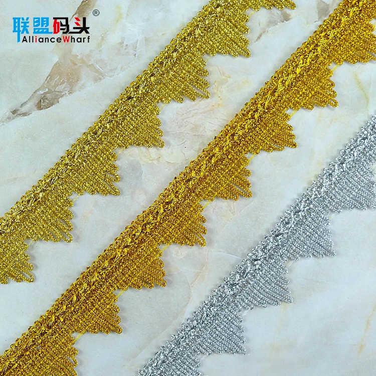 China Lace New Design 2020 Border Trimming Golden And Silvery Garment Accessories Fashion Trim Types