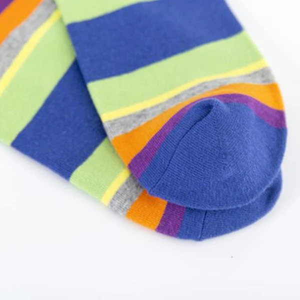 novelty custom mens colorful stripe cotton crew socks for party
