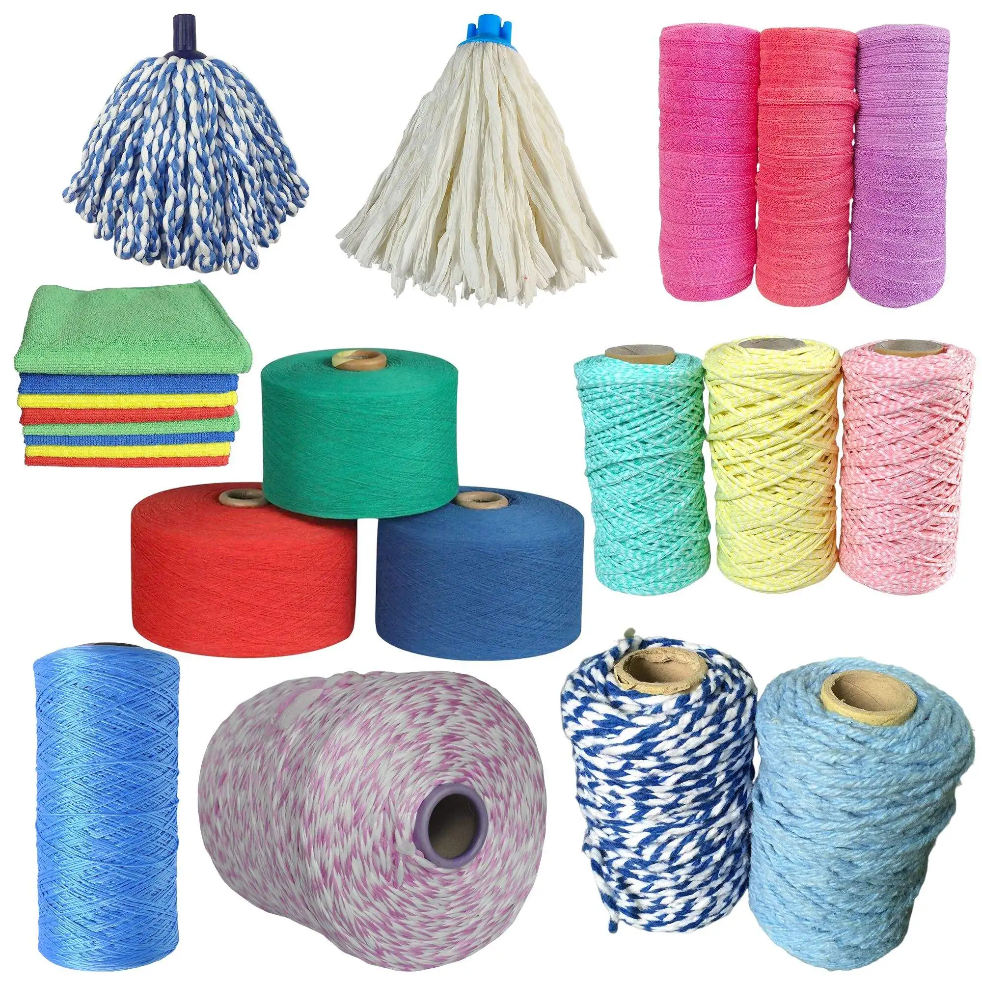 Custom Cotton Sustainable Low Twist Hand Knitting Moisture-Absorbent Microfiber Recycled Mop Yarns