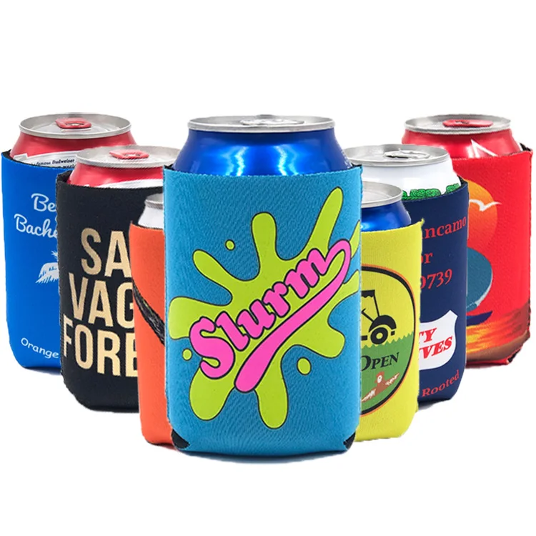 Custom Size 3MM Neoprene Can Cooler 12 oz Sublimation Printing Drink Holder Neoprene Beer Can Cooler