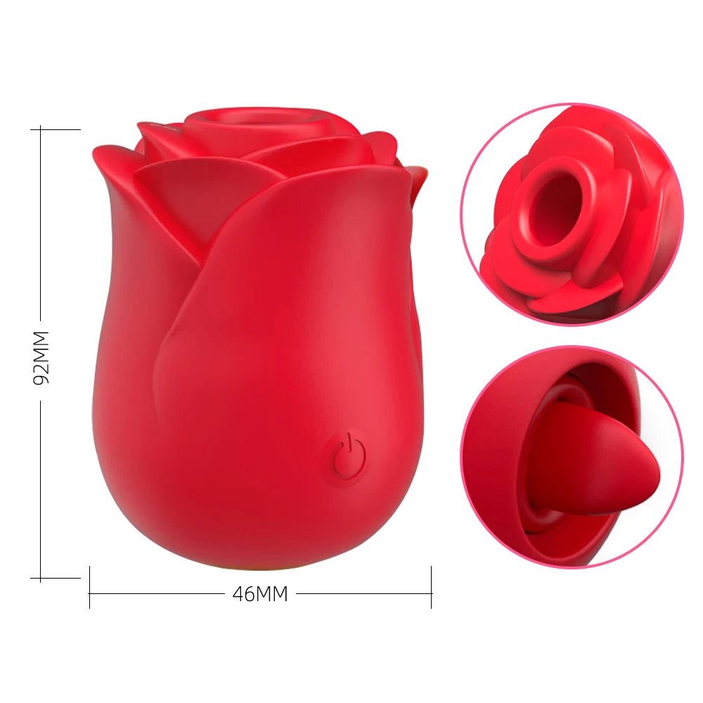 
Aimitoy Wholesale Rose Vibrator Tongue Shape Licking Sex Toys Women Nipple Breast Sucking Clitoris Rose Toy For Women 