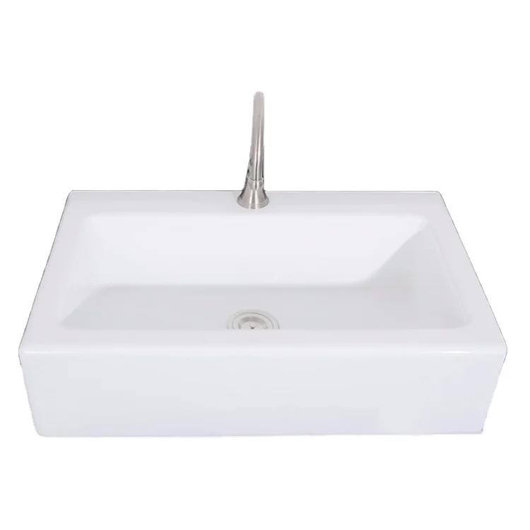 Передняя белая чугунная кухонная раковина с верхним креплением