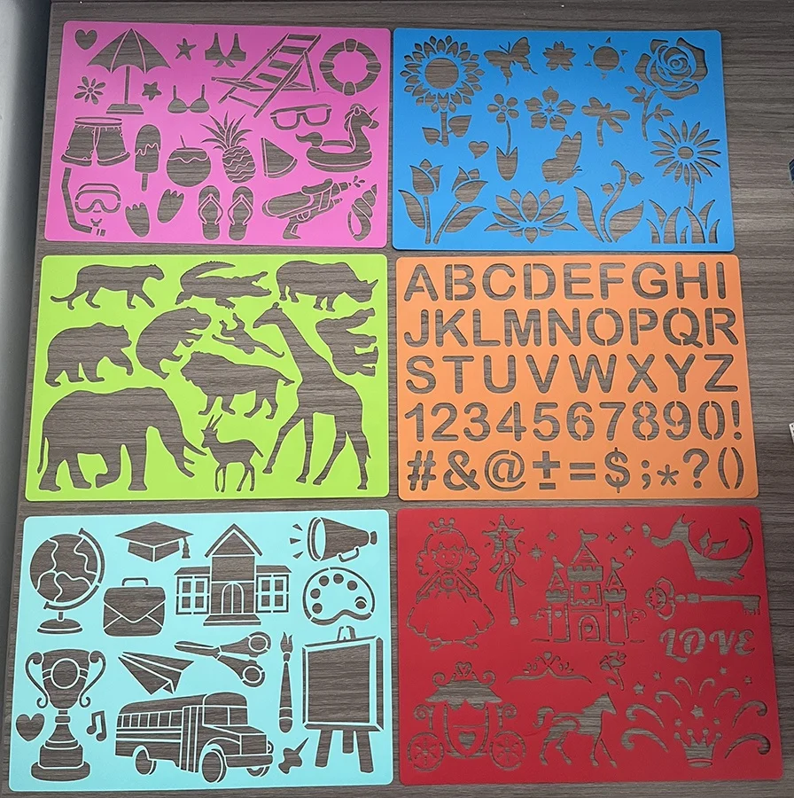 Stencil Drawing Kit for Kids  24 Pcs Plastic Drawing Stencils Great Birthday Gift for Boy Girl