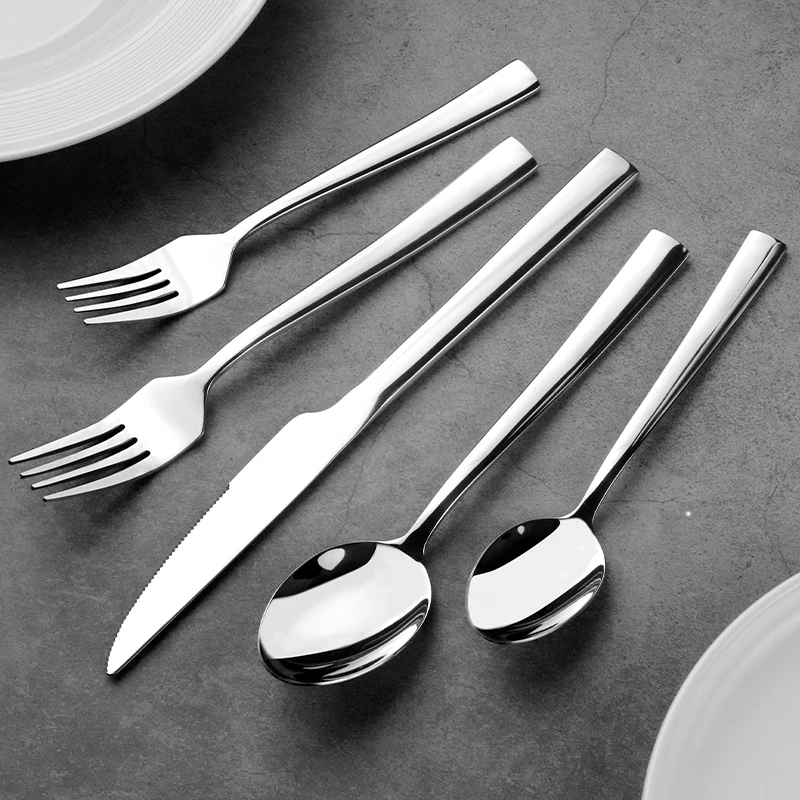 Premium Mirror Polished Inox Silver Flatware Hotel Knife Spoon Fork Cutlery Set Stainless Steel