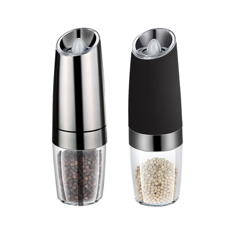 gravity electric pepper grinder,  adjustable salt and pepper grinder ,battery operated stainless steel spice grinder