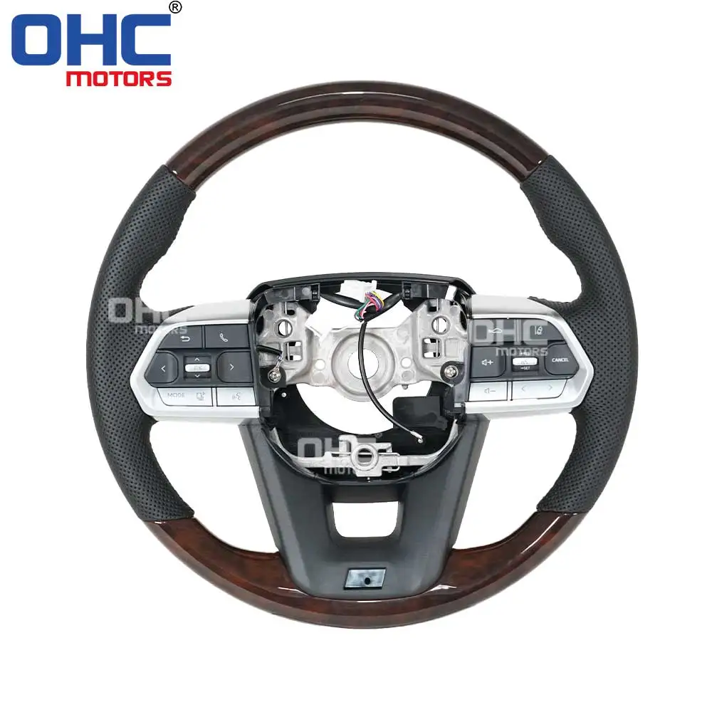 Деревянное Рулевое колесо для Toyota Mark X Hilux Prado 150 120 LC200 Land Cruiser модернизированное до LC300 GR рулевое с отделкой под дерево