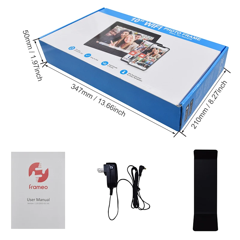 Large stock Christmas/Birthday Gift Frameo APP Control 10.1 inch 16GB Memory Digital Album WiFi Digital Photo Picture Frames