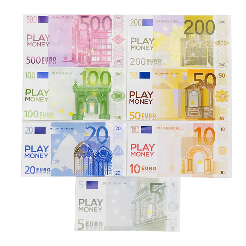 Banknotes Paper Prop Money One Stack 100 Pcs Euro Bills Realistic Play Money for Movie Props