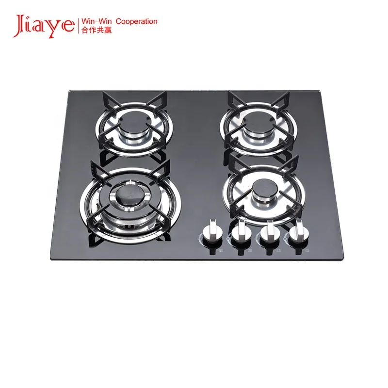 Electric ignition factory gas hob glass model LPG gas range cooker built in stove good price kitchen gas cooktops