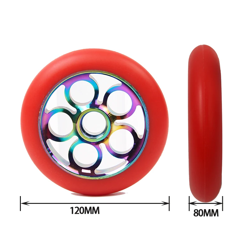 Factory Sale OEM Aluminium Core High Rebound Pro Scooter Wheel 100mm 110mm 120mm 125mm Wheel Roller Ski Wheel