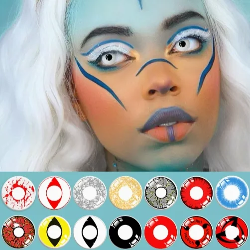 VIA LETVASS 3 TONE Magic Anime Sharingan Halloween Customize Wholesale Cheap Soft Contact Lenses