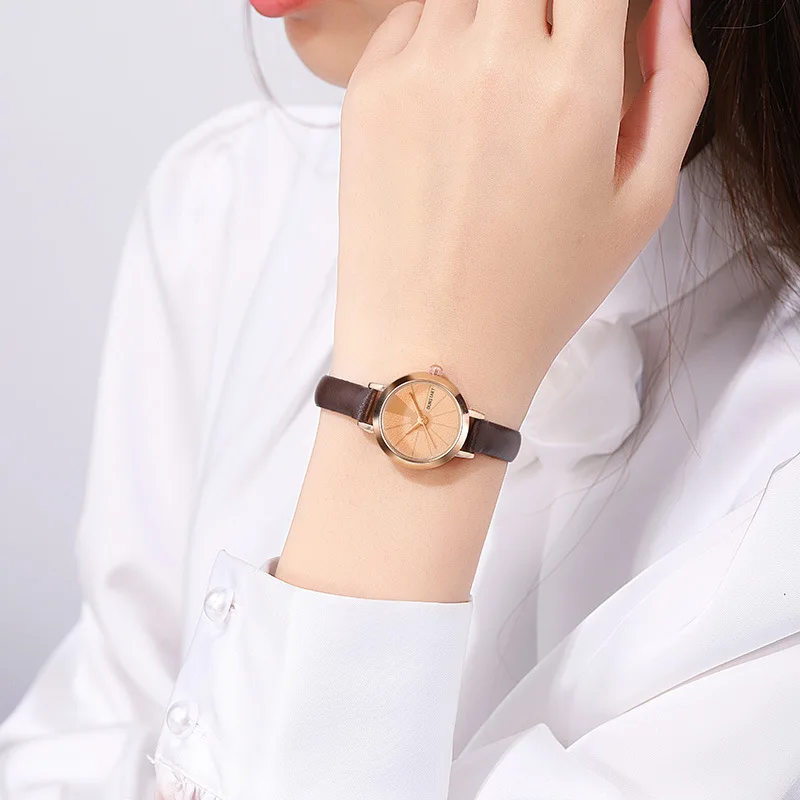 Fashion Simple Small Dial Women Ladies PU Leather Quartz Casual Watch