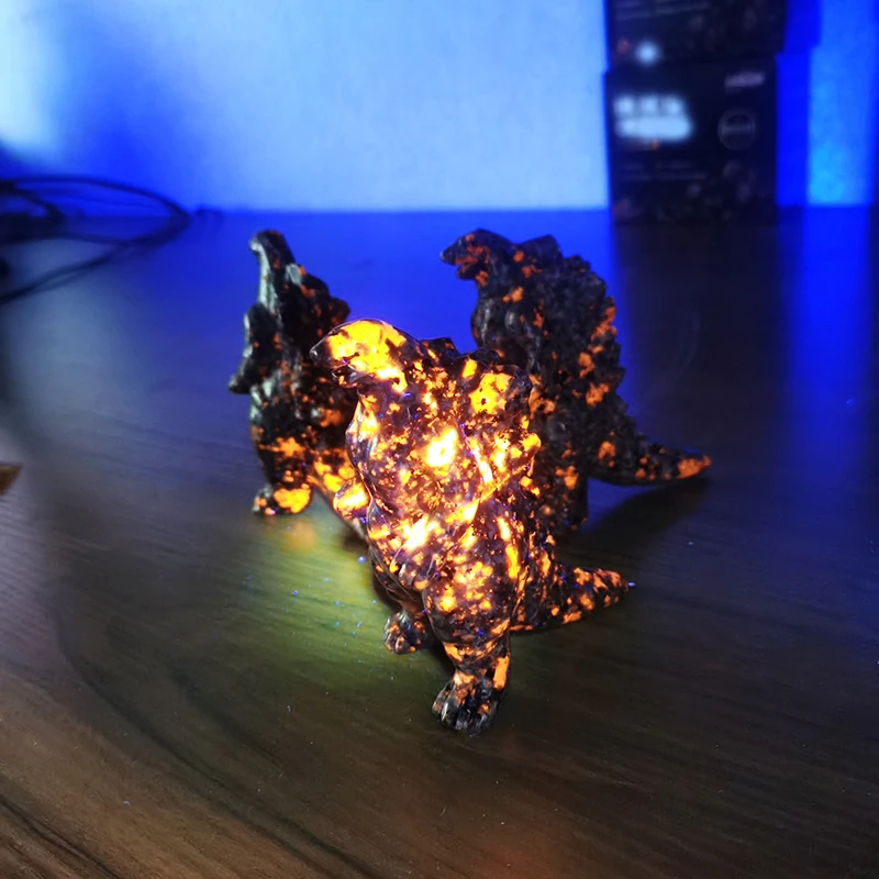 wholesale factory hot sale  godzilla carvings high quality yooperlight crystal godzilla  crystal godzilla for gifts