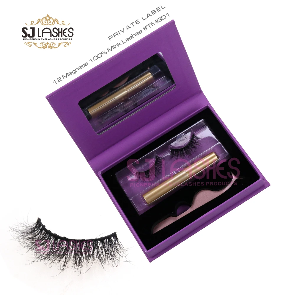 No Glue Needed 3D Natural Look False Eyelashes 3 pairs 5 pairs Reusable Magnetic Lashes Magnetic Eyelashes and Eyeliner Kit