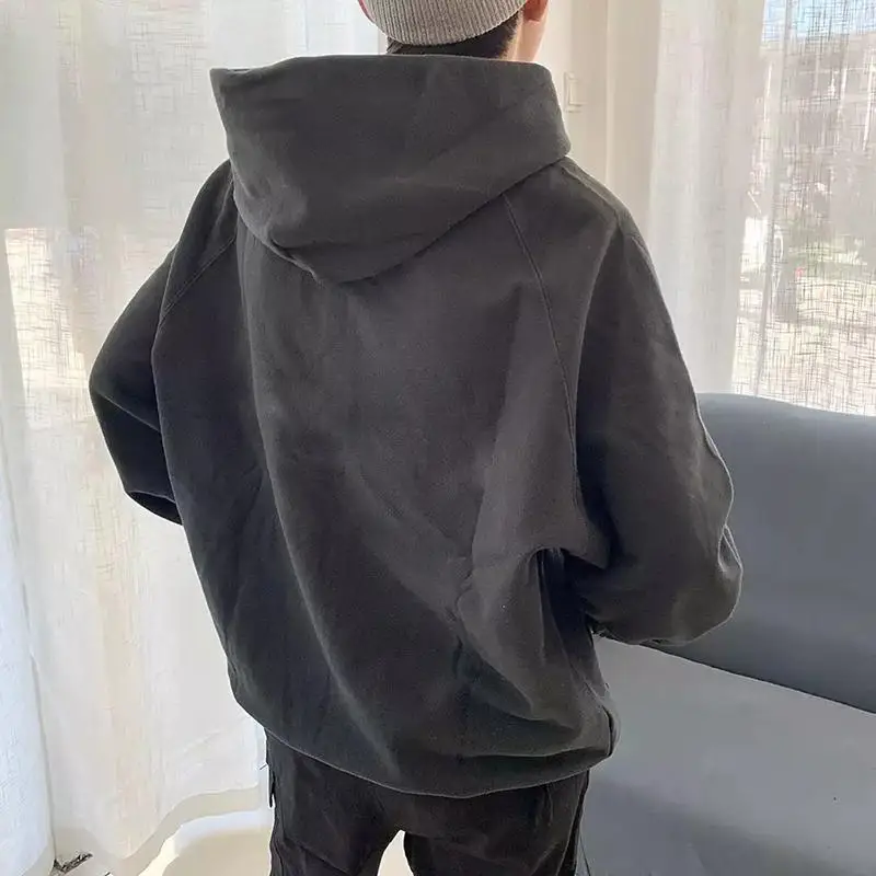 H5328 Zip Up Hoodies Manufacturer Drop Shoulder 100% Cotton 600 GSM Zip Up Hoodies Heavyweight Unisex Hoodies
