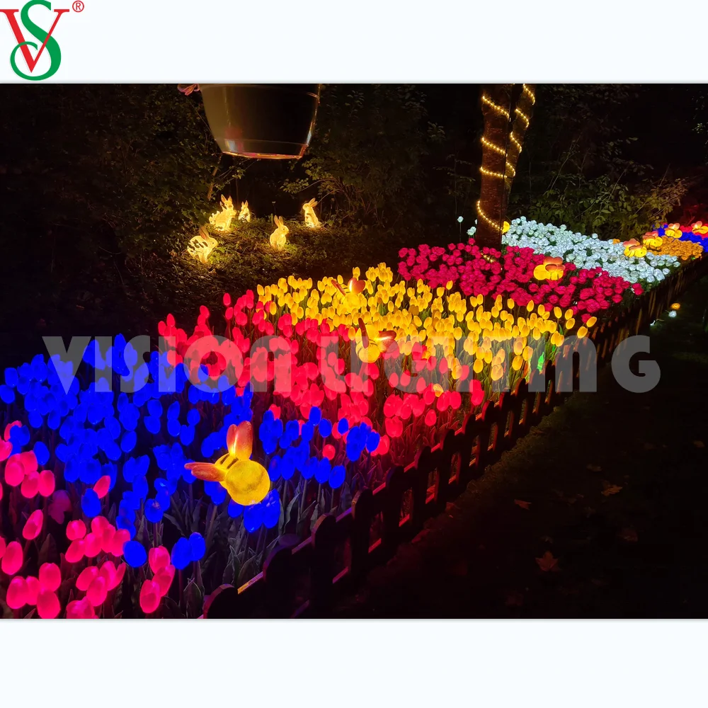Artificial Plant Flower Lights LED Tulip Light for Outdoor Park Garden Landscape Decoration