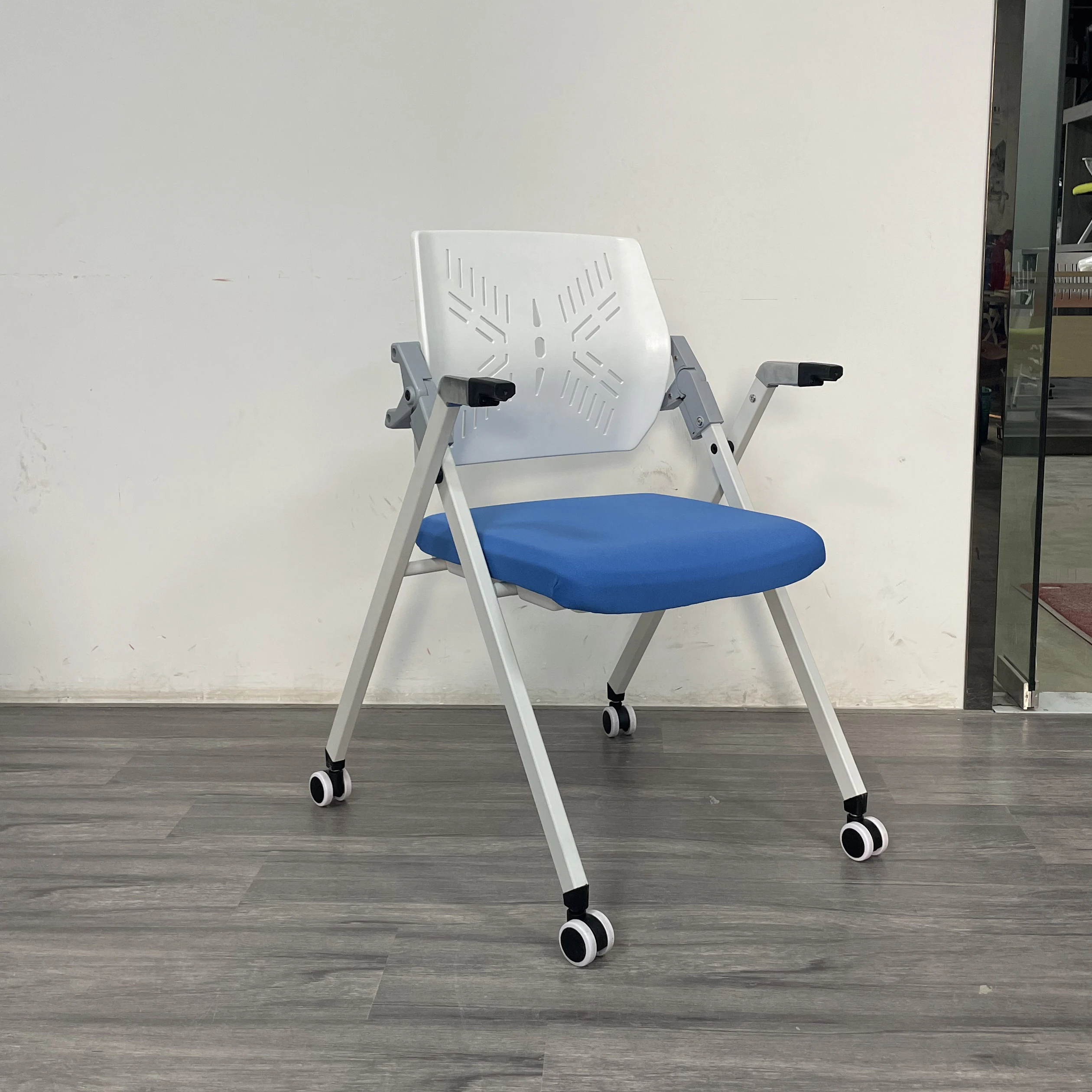 Plastic Stacking Chair with Steel Frame And Writing Board Durable School Furniture Office Mesh Chair