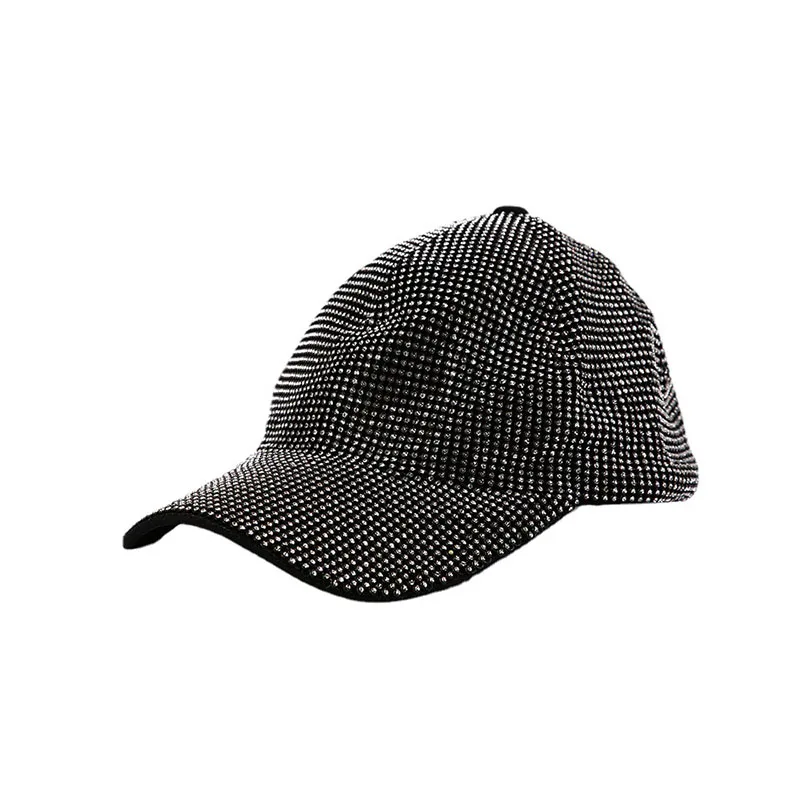 
 Wholesale Handmade Pretty crystal hat peaked hat with diamond sport baseball hat For Wedding Banquet Party  
